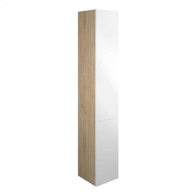 Dove Bathrooms Blake 300mm Tall Unit - White Gloss (Oak Cabinet)