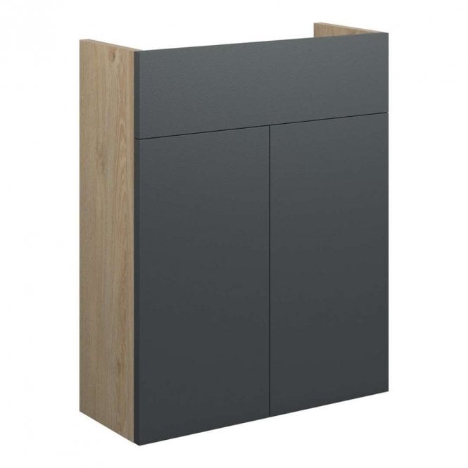 Dove Bathrooms Blake 500mm Slim Basin Unit - Matt Graphite Grey (Oak Cabinet)
