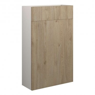 Blake 500mm Slim WC Unit - Havana Oak (Grey Cabinet)