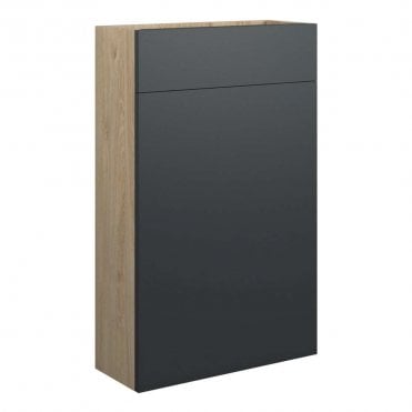 Blake 500mm Slim WC Unit - Matt Graphite Grey (Oak Cabinet)