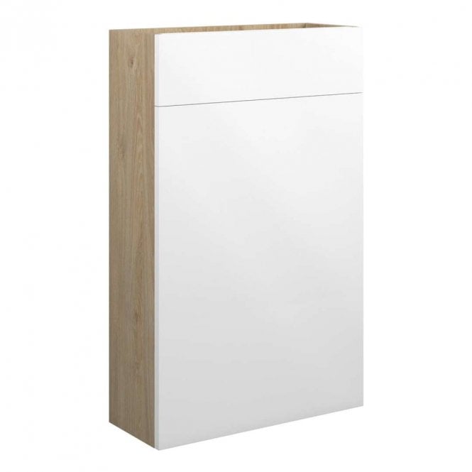 Dove Bathrooms Blake 500mm Slim WC Unit - White Gloss (Oak Cabinet)