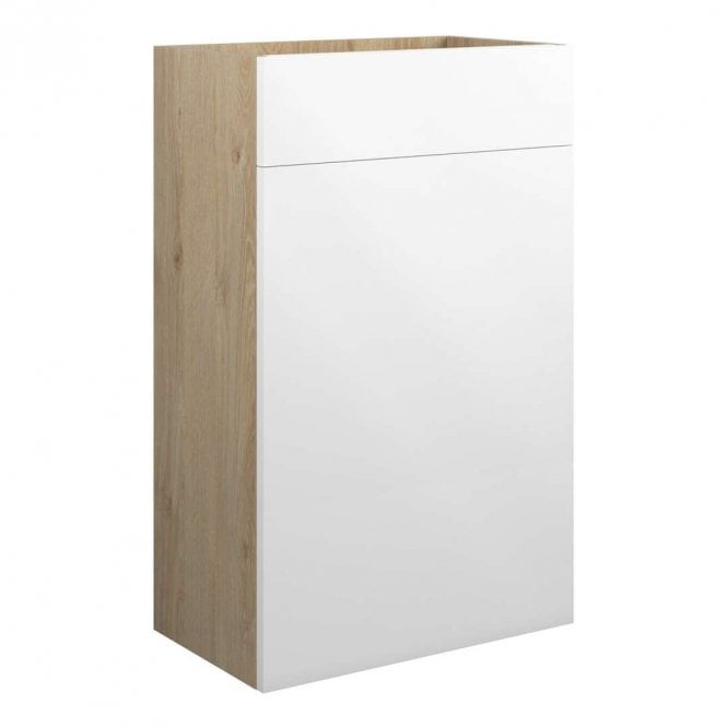 Dove Bathrooms Blake 500mm Standard WC Unit - White Gloss (Oak Cabinet)