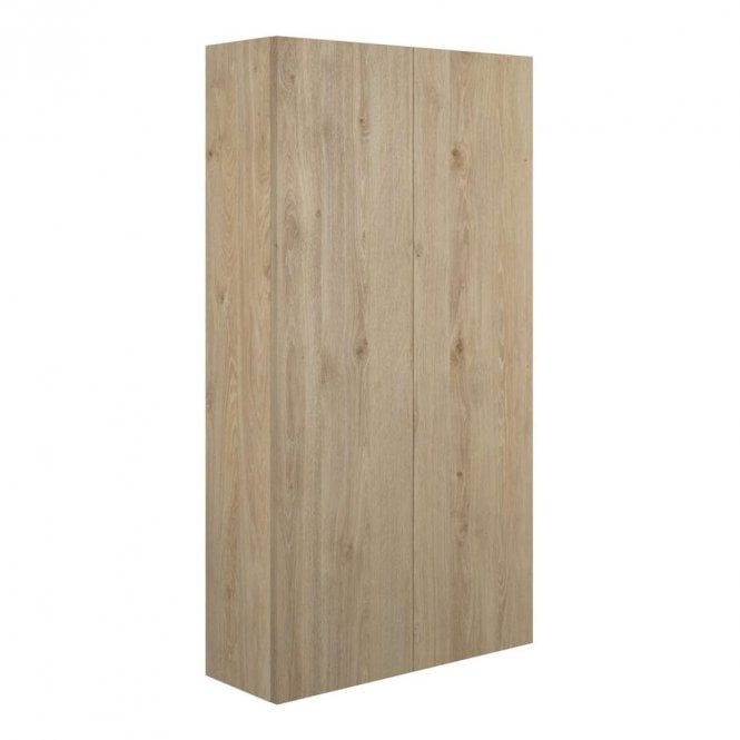 Dove Bathrooms Blake 600mm Slim 2 Door Wall Unit - Havana Oak (Oak Cabinet)