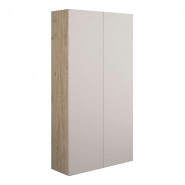 Blake 600mm Slim 2 Door Wall Unit - Matt Dove Grey (Oak Cabinet)