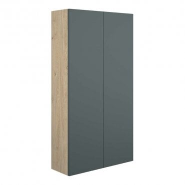 Blake 600mm Slim 2 Door Wall Unit - Matt Green (Oak Cabinet)
