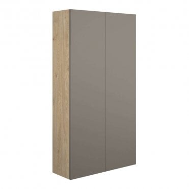 Blake 600mm Slim 2 Door Wall Unit - Matt Stone (Oak Cabinet)