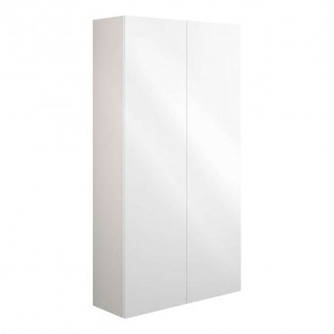 Blake 600mm Slim 2 Door Wall Unit - White Gloss (Grey Cabinet)