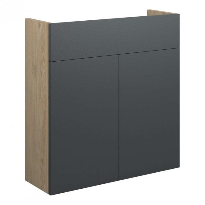 Dove Bathrooms Blake 600mm Slim Basin Unit - Matt Graphite Grey (Oak Cabinet)
