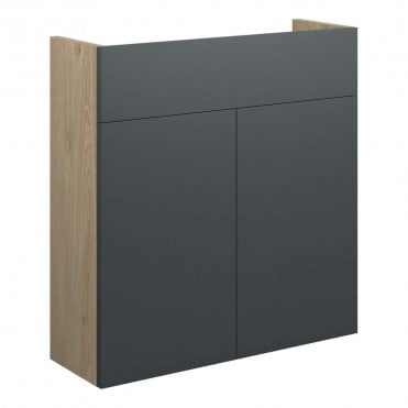 Blake 600mm Slim Basin Unit - Matt Graphite Grey (Oak Cabinet)