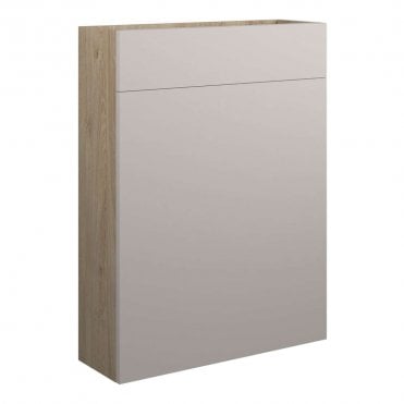 Blake 600mm Slim WC Unit - Matt Dove Grey (Oak Cabinet)