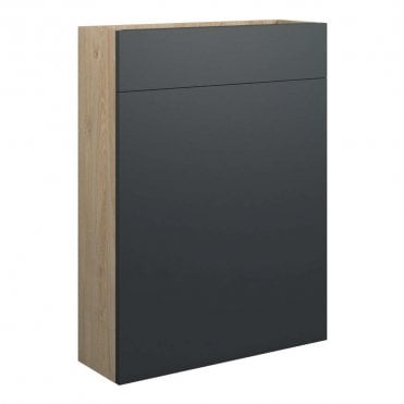 Blake 600mm Slim WC Unit - Matt Graphite Grey (Oak Cabinet)