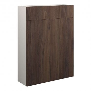 Blake 600mm Slim WC Unit - Warm Walnut (Grey Cabinet)