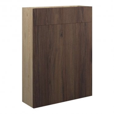 Blake 600mm Slim WC Unit - Warm Walnut (Oak Cabinet)