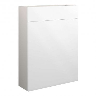 Blake 600mm Slim WC Unit - White Gloss (Grey Cabinet)