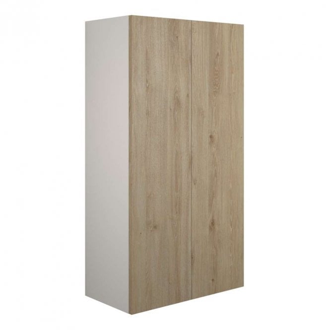 Dove Bathrooms Blake 600mm Standard 2 Door Wall Unit - Havana Oak (Grey Cabinet)