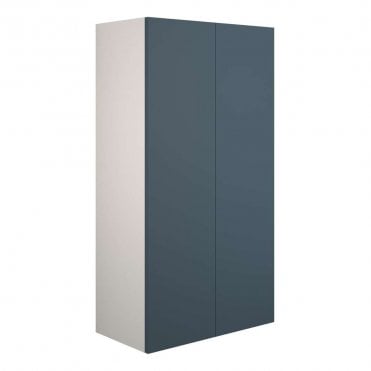 Blake 600mm Standard 2 Door Wall Unit - Matt Arley Blue (Grey Cabinet)