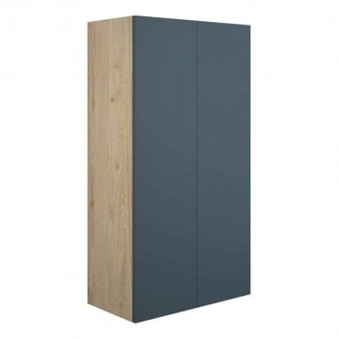 Blake 600mm Standard 2 Door Wall Unit - Matt Arley Blue (Oak Cabinet)