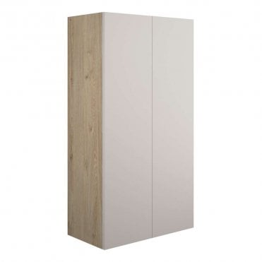 Blake 600mm Standard 2 Door Wall Unit - Matt Dove Grey (Oak Cabinet)