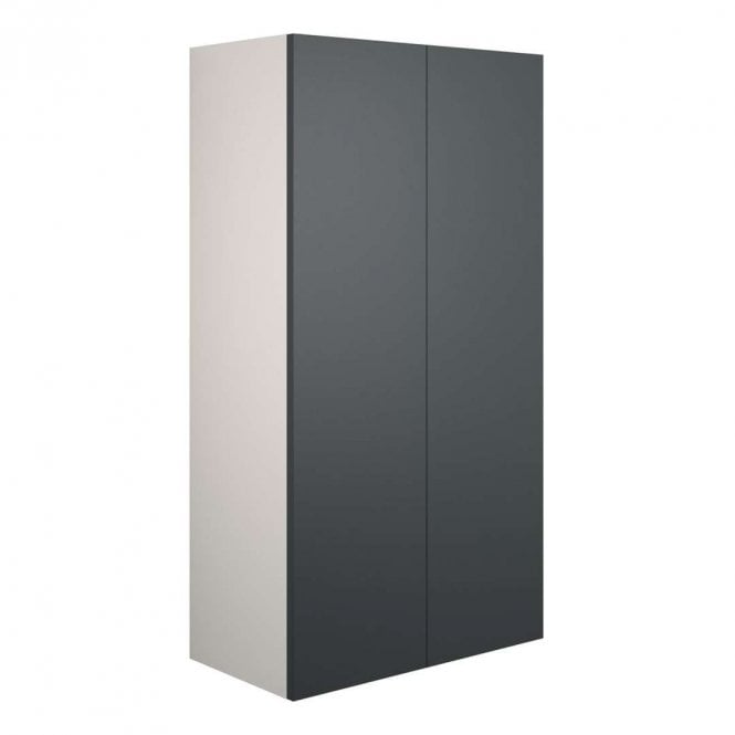 Dove Bathrooms Blake 600mm Standard 2 Door Wall Unit - Matt Graphite Grey (Grey Cabinet)