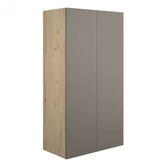 Dove Bathrooms Blake 600mm Standard 2 Door Wall Unit - Matt Stone (Oak Cabinet)