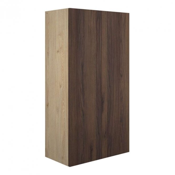 Dove Bathrooms Blake 600mm Standard 2 Door Wall Unit - Warm Walnut (Oak Cabinet)