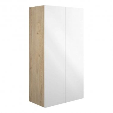 Blake 600mm Standard 2 Door Wall Unit - White Gloss (Oak Cabinet)
