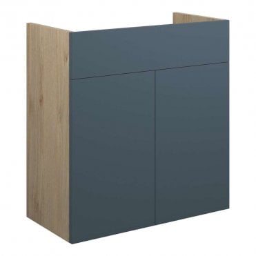 Blake 600mm Standard Basin Unit - Matt Arley Blue (Oak Cabinet)
