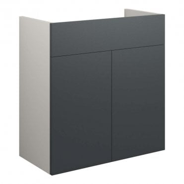 Blake 600mm Standard Basin Unit - Matt Graphite Grey (Grey Cabinet)