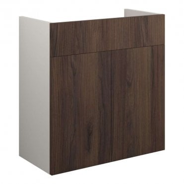 Blake 600mm Standard Basin Unit - Warm Walnut (Grey Cabinet)