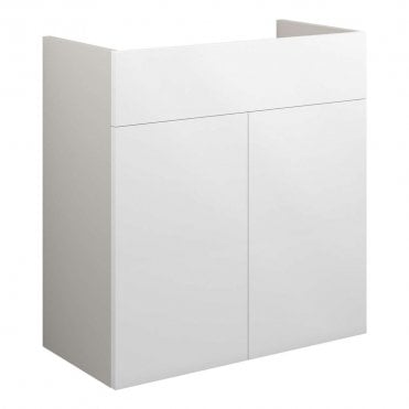 Blake 600mm Standard Basin Unit - White Gloss (Grey Cabinet)