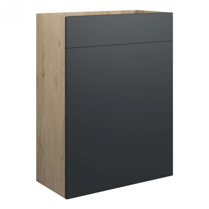 Dove Bathrooms Blake 600mm Standard WC Unit - Matt Graphite Grey (Oak Cabinet)