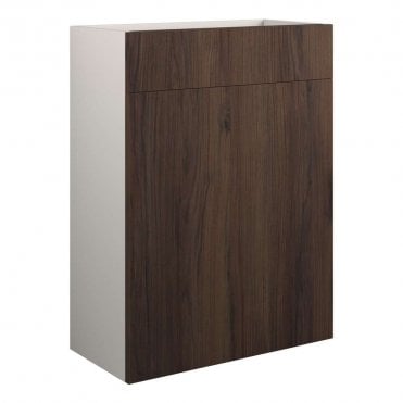 Blake 600mm Standard WC Unit - Warm Walnut (Grey Cabinet)