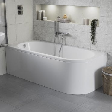 Bradford J Shape 1700mm x 725mm 0TH Corner Bath with Legs