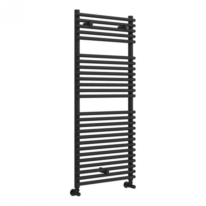 Dove Bathrooms Brent 1190mm x 500mm Black Round Bar Ladder Towel Radiator