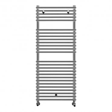 Brent 1190mm x 500mm Chrome Round Bar Ladder Towel Radiator