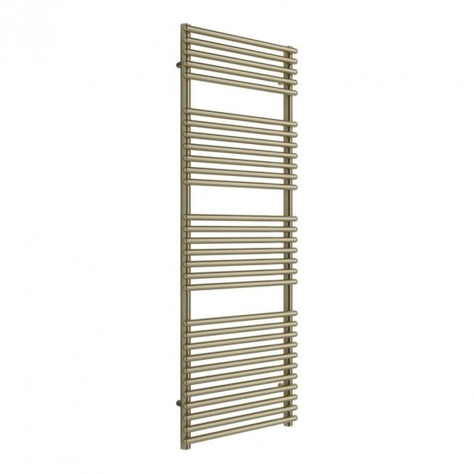 Dove Bathrooms Brent 1450mm x 500mm Brushed Brass Round Bar Ladder Towel Radiator