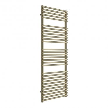 Brent 1450mm x 500mm Brushed Brass Round Bar Ladder Towel Radiator