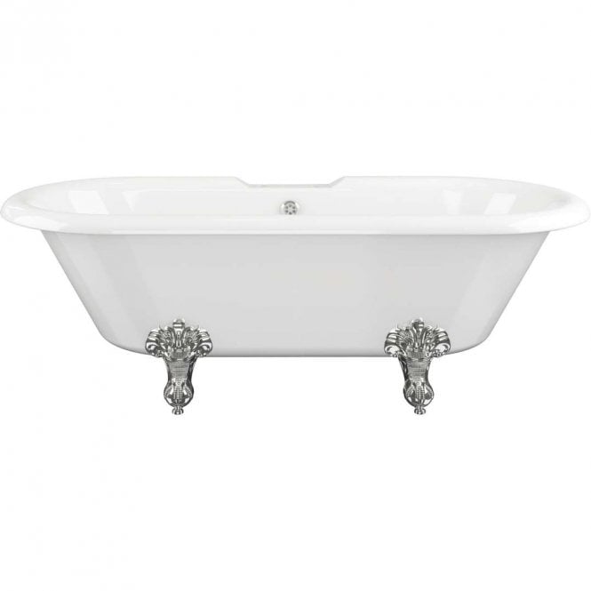 Dove Bathrooms Charles Freestanding 1690mm x 740mm 2TH Bath with Feet - White