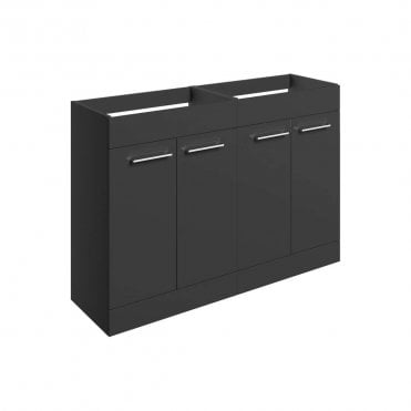 City 1180mm Floor Standing 2 Door Basin Unit Run (No Top) - Anthracite