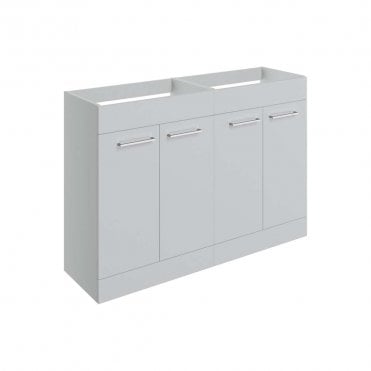 City 1180mm Floor Standing 2 Door Basin Unit Run (No Top) - Grey Gloss