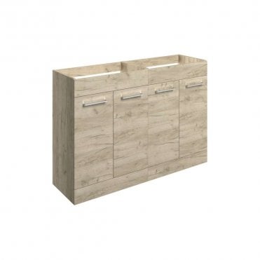 City 1180mm Floor Standing 2 Door Basin Unit Run (No Top) - Oak