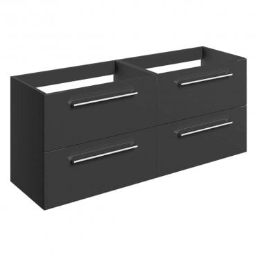 City 1180mm Wall Hung 2 Drawer Basin Unit Run (No Top) - Anthracite