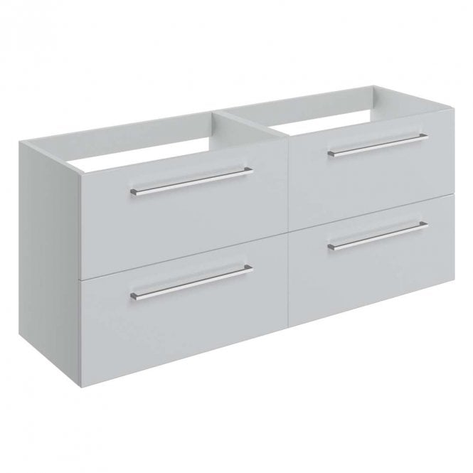Dove Bathrooms City 1180mm Wall Hung 2 Drawer Basin Unit Run (No Top) - Grey Gloss
