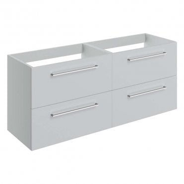 City 1180mm Wall Hung 2 Drawer Basin Unit Run (No Top) - Grey Gloss