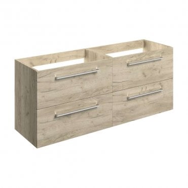 City 1180mm Wall Hung 2 Drawer Basin Unit Run (No Top) - Oak