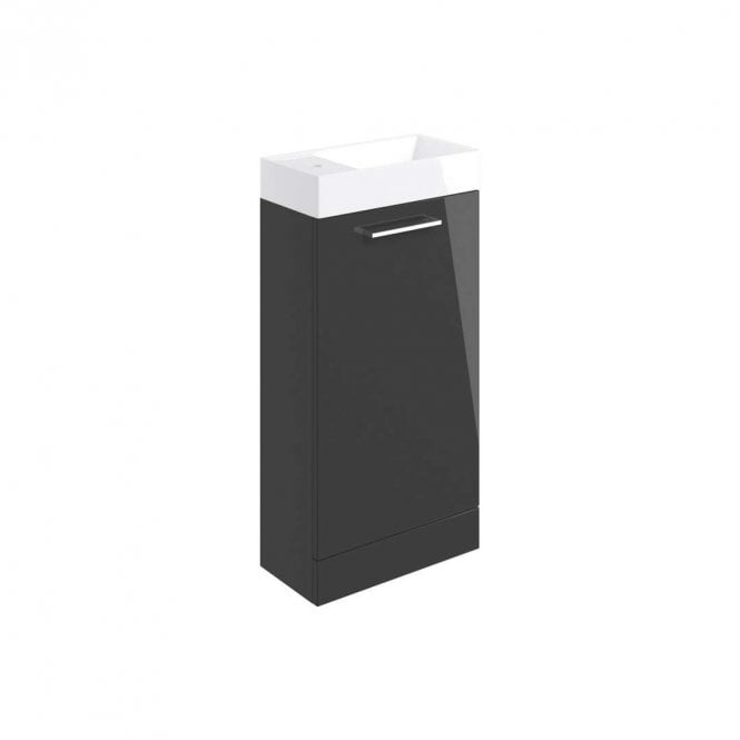 Dove Bathrooms City 410mm Floor Standing 1 Door Cloakroom Unit & Basin - Anthracite