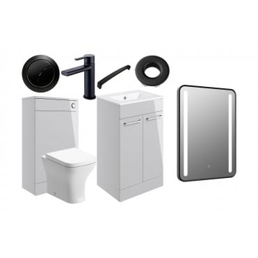 City 510mm F/S Furniture Pack - Grey Gloss w/Black Finishes