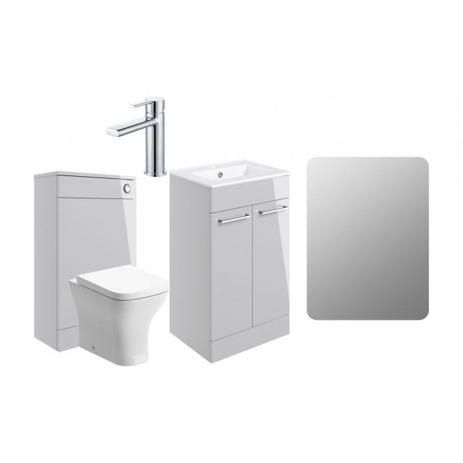 Dove Bathrooms City 510mm F/S Furniture Pack - Grey Gloss w/Chrome Finishes