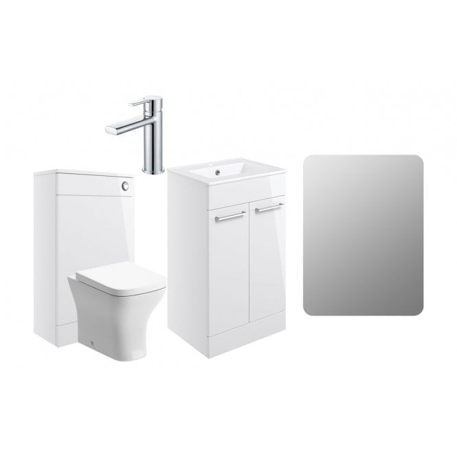 Dove Bathrooms City 510mm F/S Furniture Pack - White Gloss w/Chrome Finishes