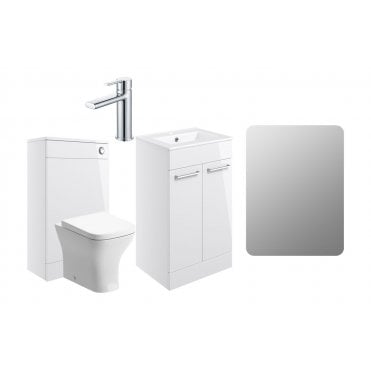 City 510mm F/S Furniture Pack - White Gloss w/Chrome Finishes